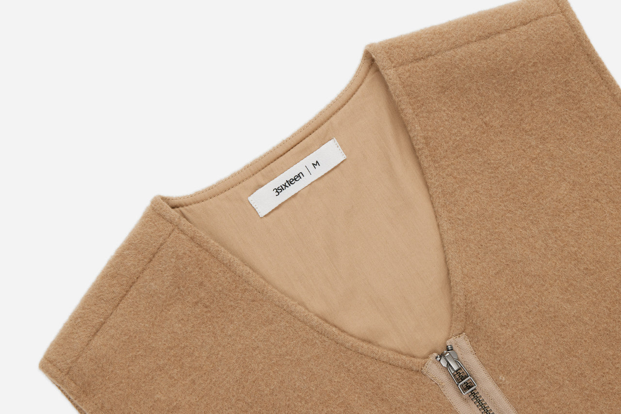 Zip Vest - Coyote Cashmere/Wool