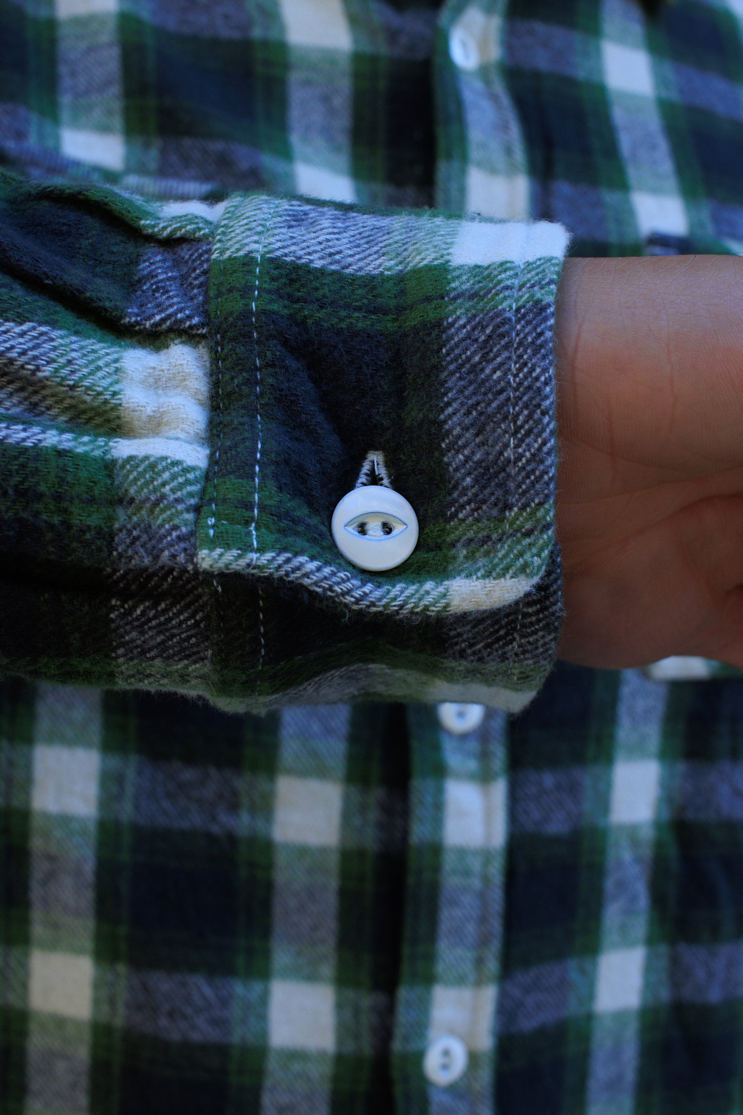 Crosscut Flannel Shirt - Emerald Shaggy