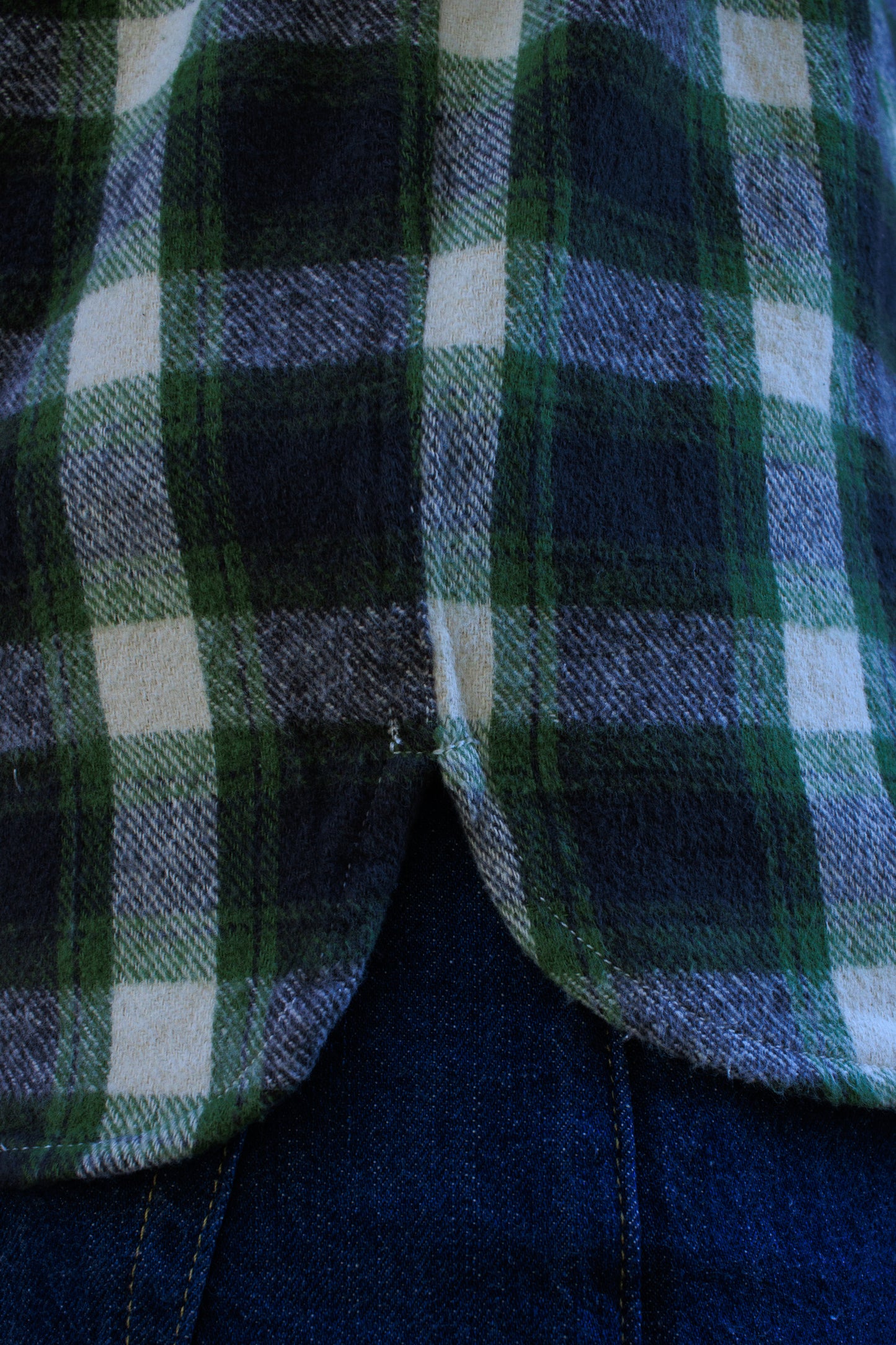 Crosscut Flannel Shirt - Emerald Shaggy