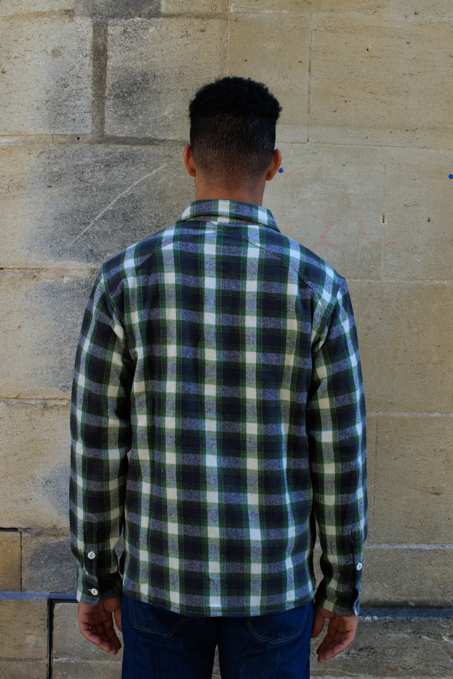Crosscut Flannel Shirt - Emerald Shaggy