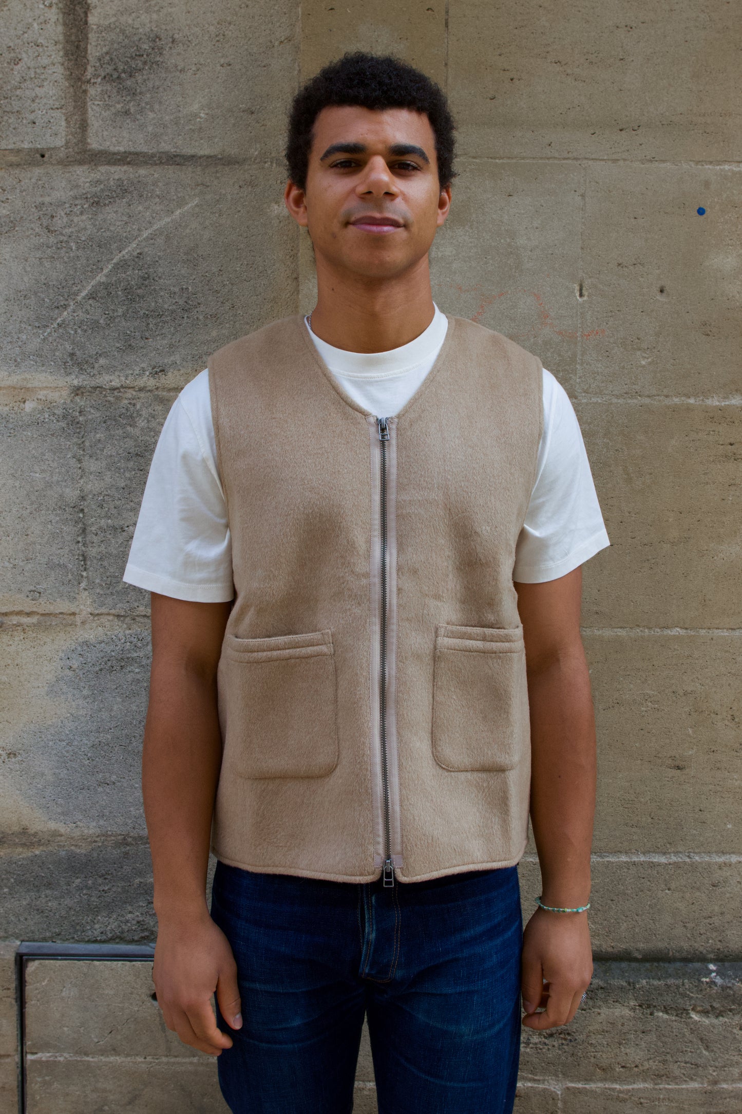Zip Vest - Coyote Cashmere/Wool