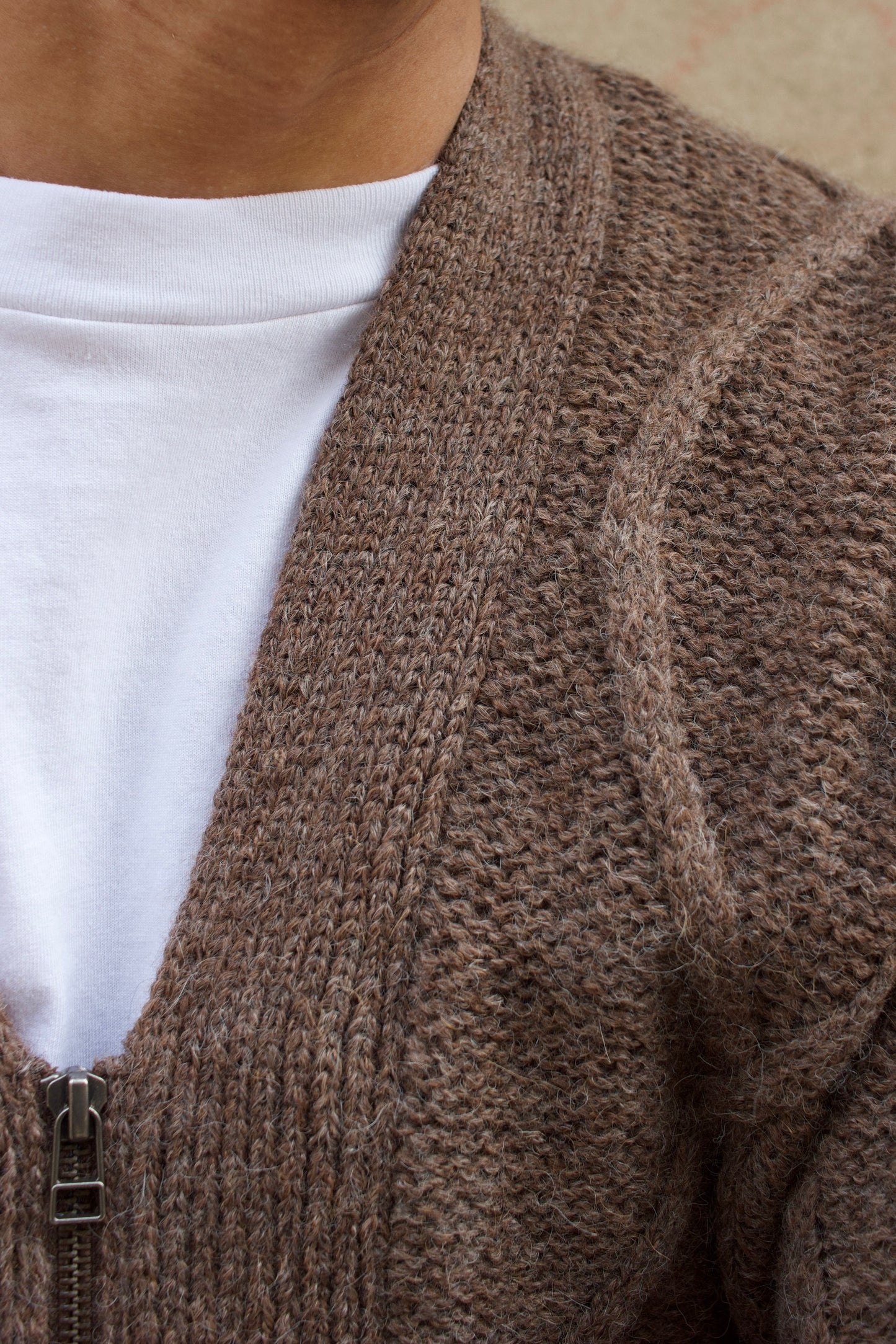 Alpaca Liner Cardigan - Oak