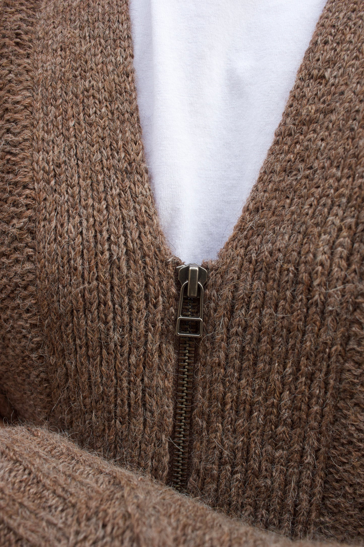 Alpaca Liner Cardigan - Oak