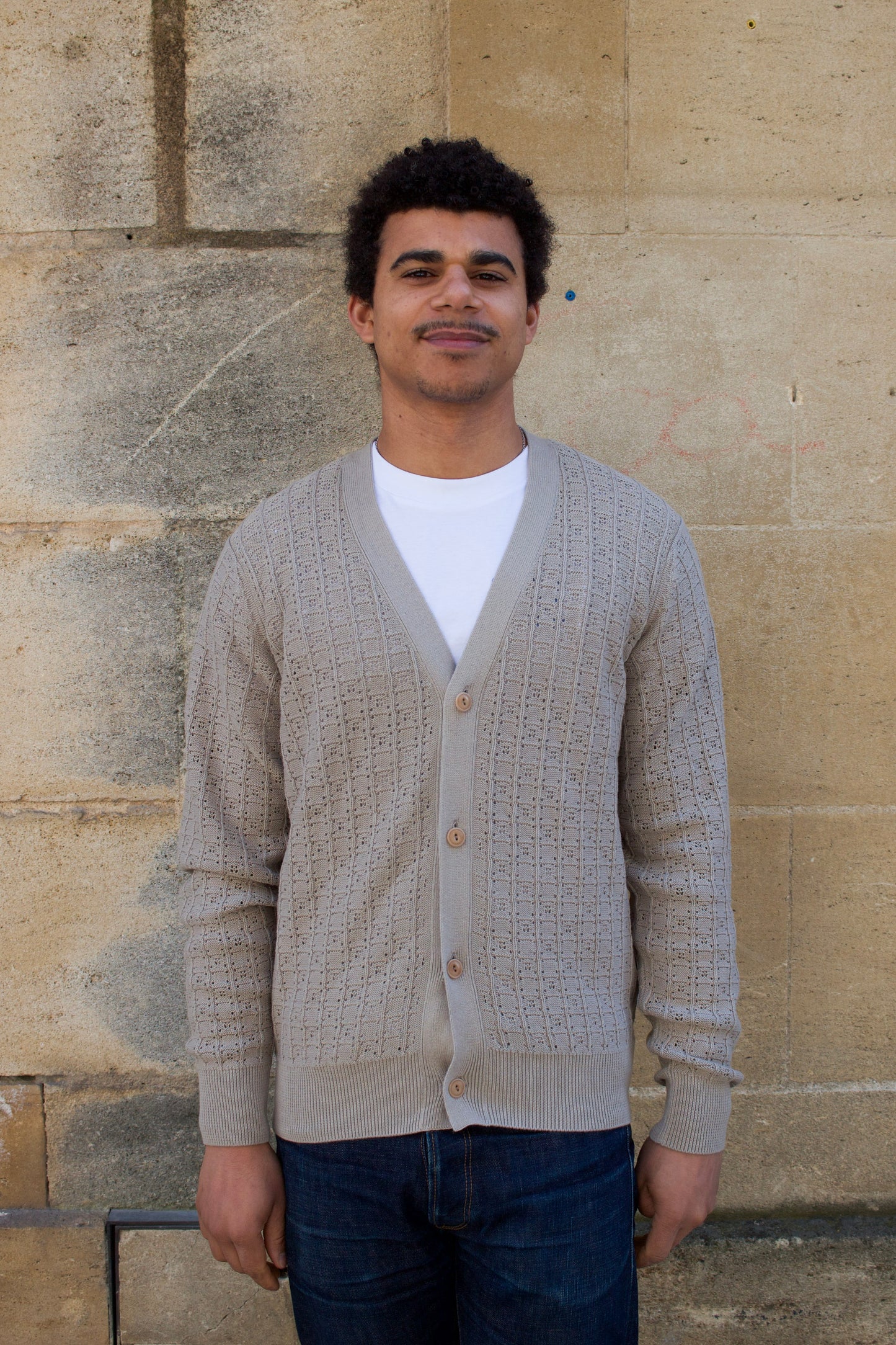 Classic Cardigan - Stone Domino