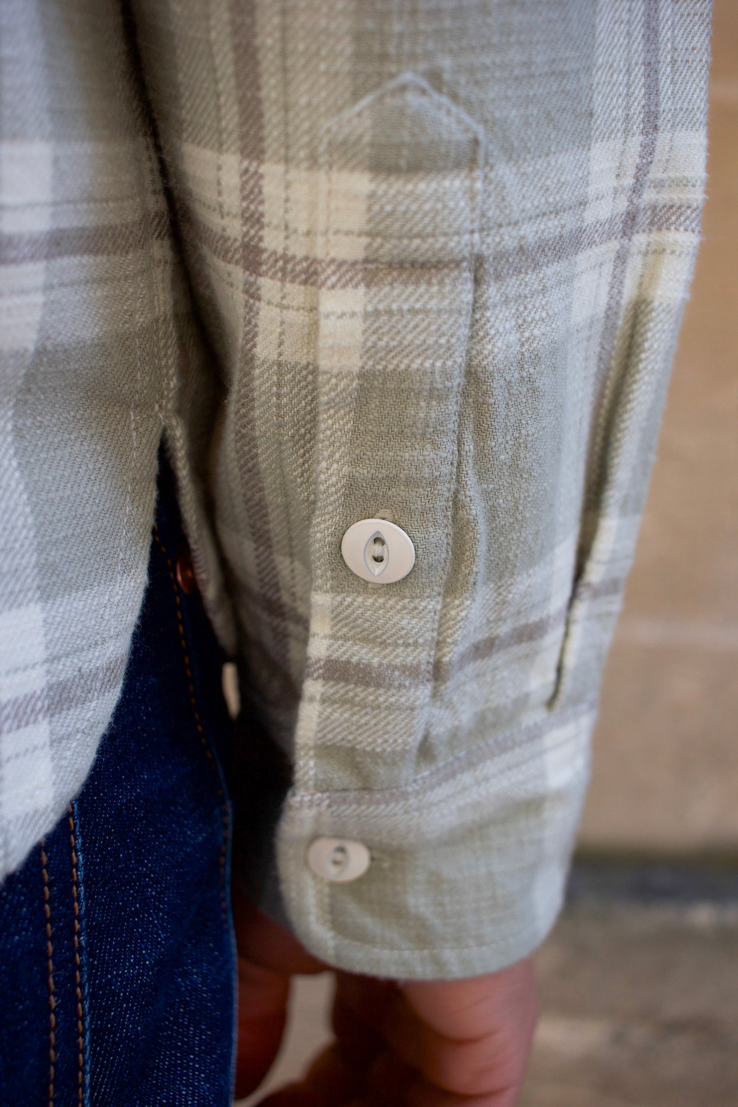 Crosscut Flannel Shirt - Seafoam