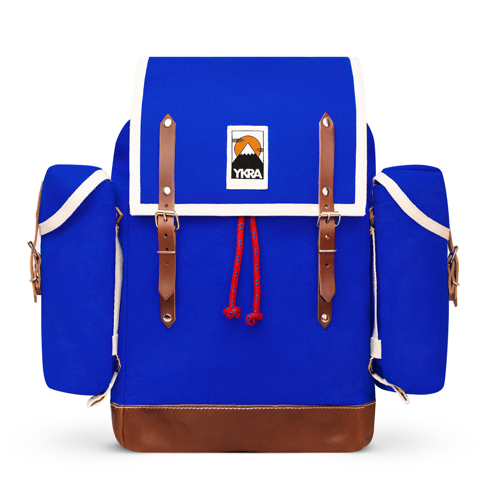 Matra Leather Backpack- Blue
