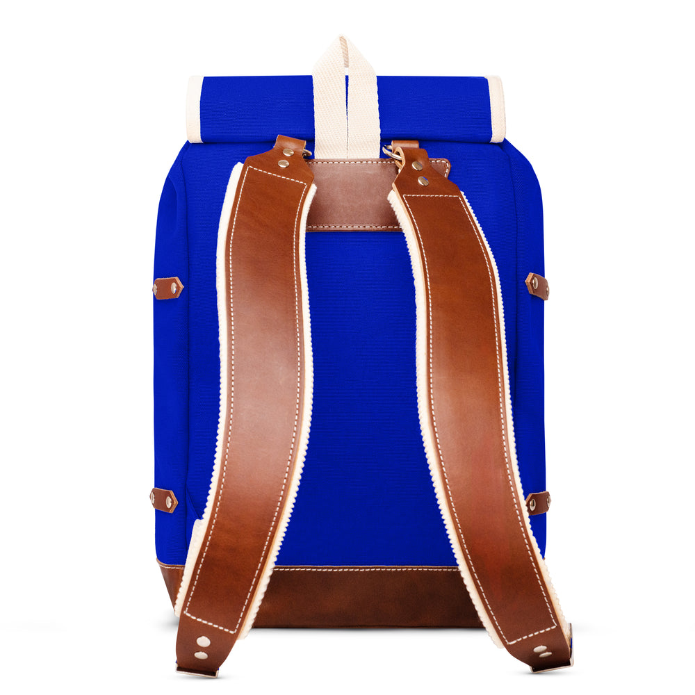 Matra Leather Backpack- Blue