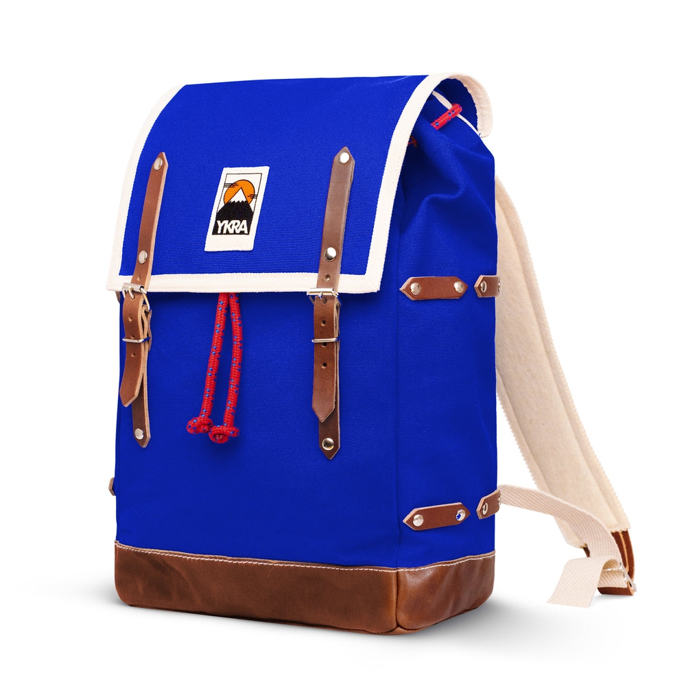Matra Leather Backpack- Blue