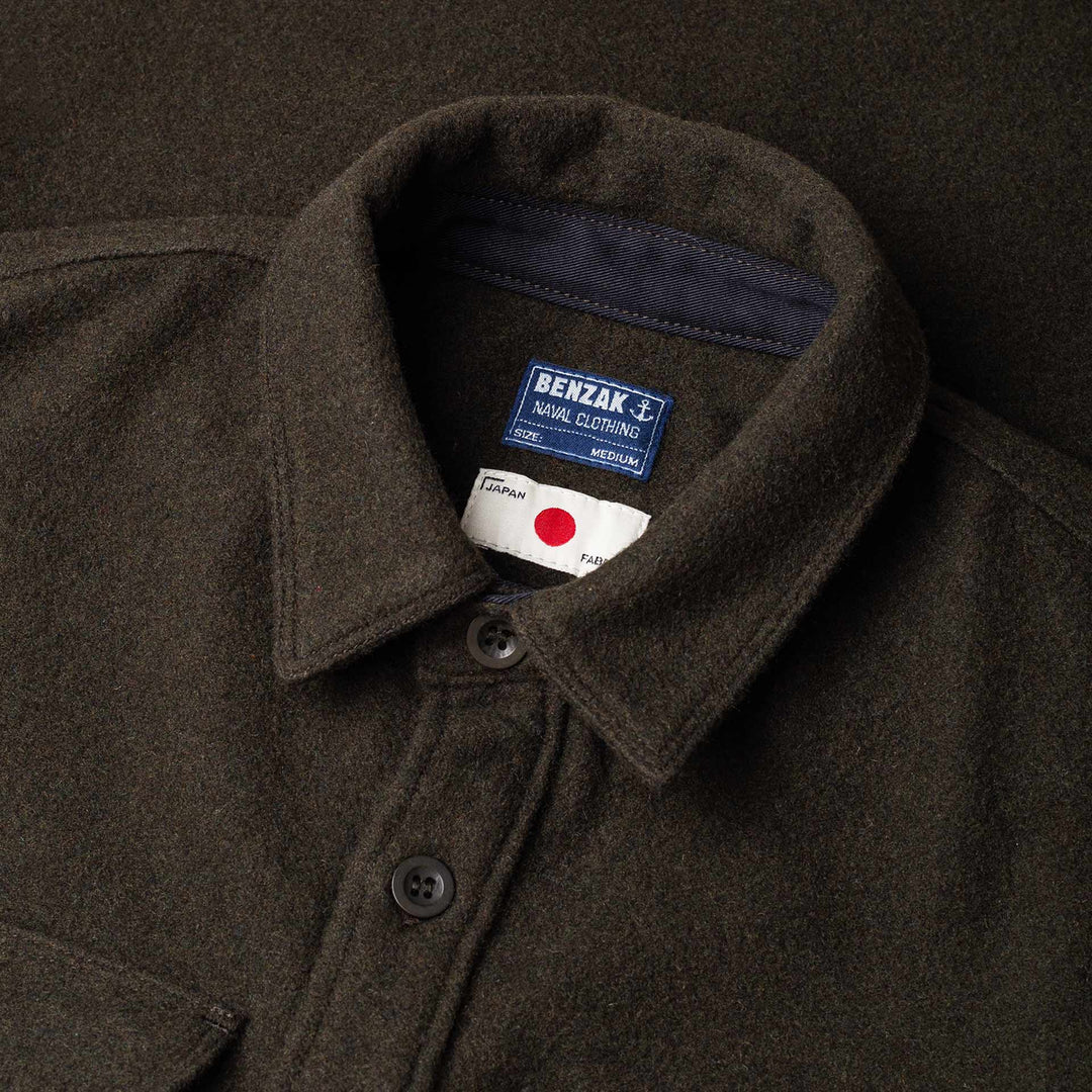 BWS-05 CPO Overshirt - 14oz Forest Green Wool Mosser