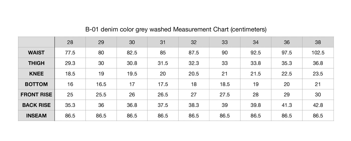 B-01 Slim - 14oz. Selvedge Colour Denim - Grey