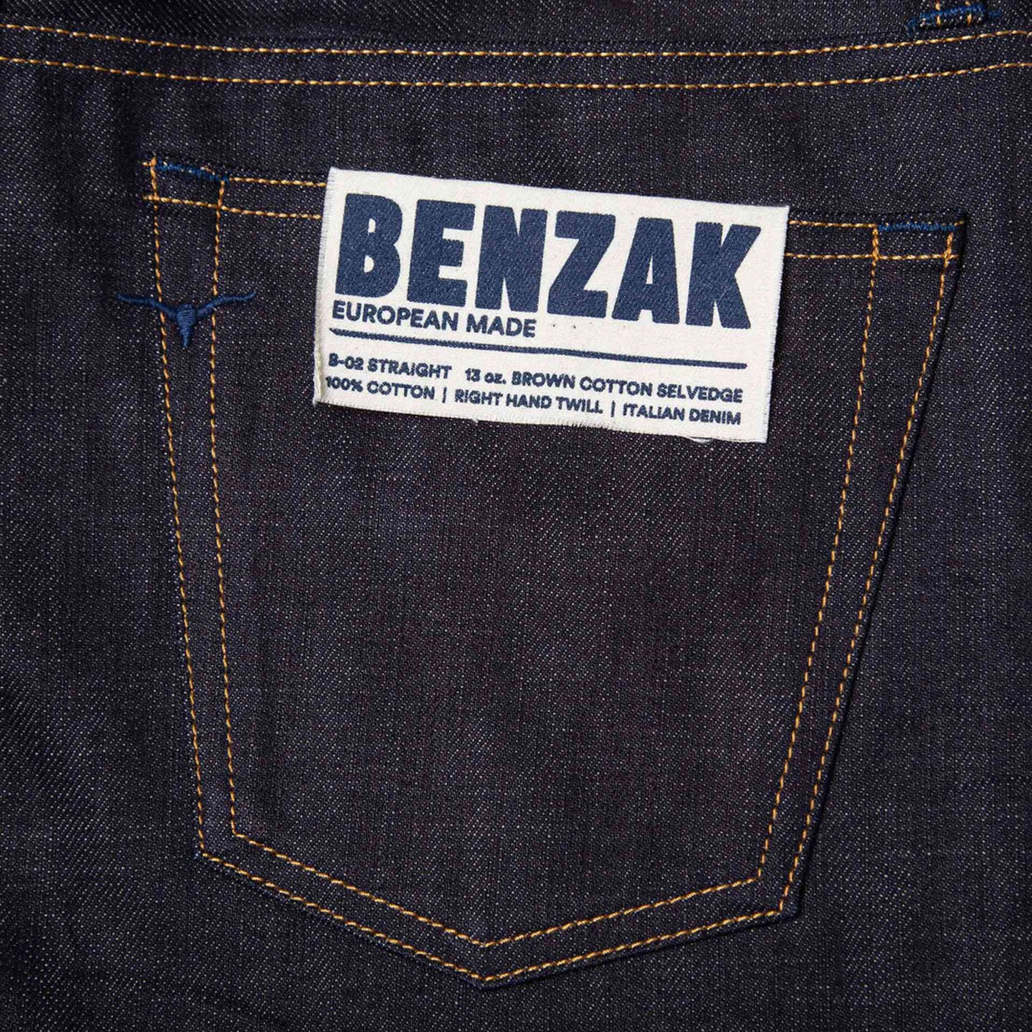 B-02 Straight - 13oz. Brown Cotton Selvedge