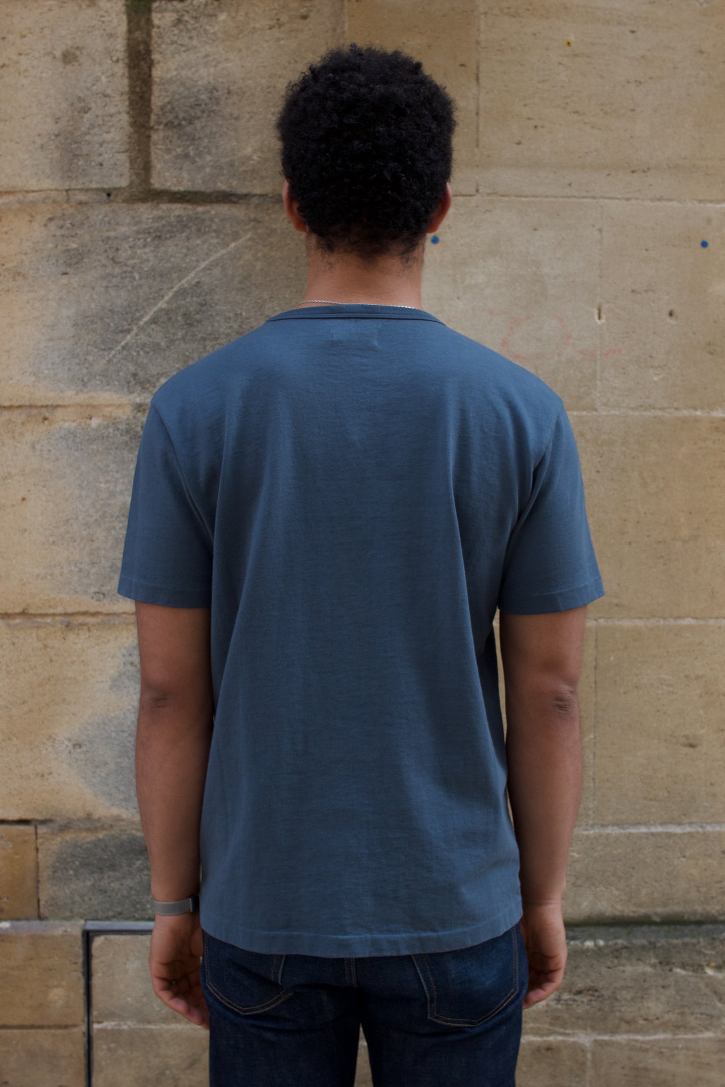 13oz Pocket Tee - Faded Blue