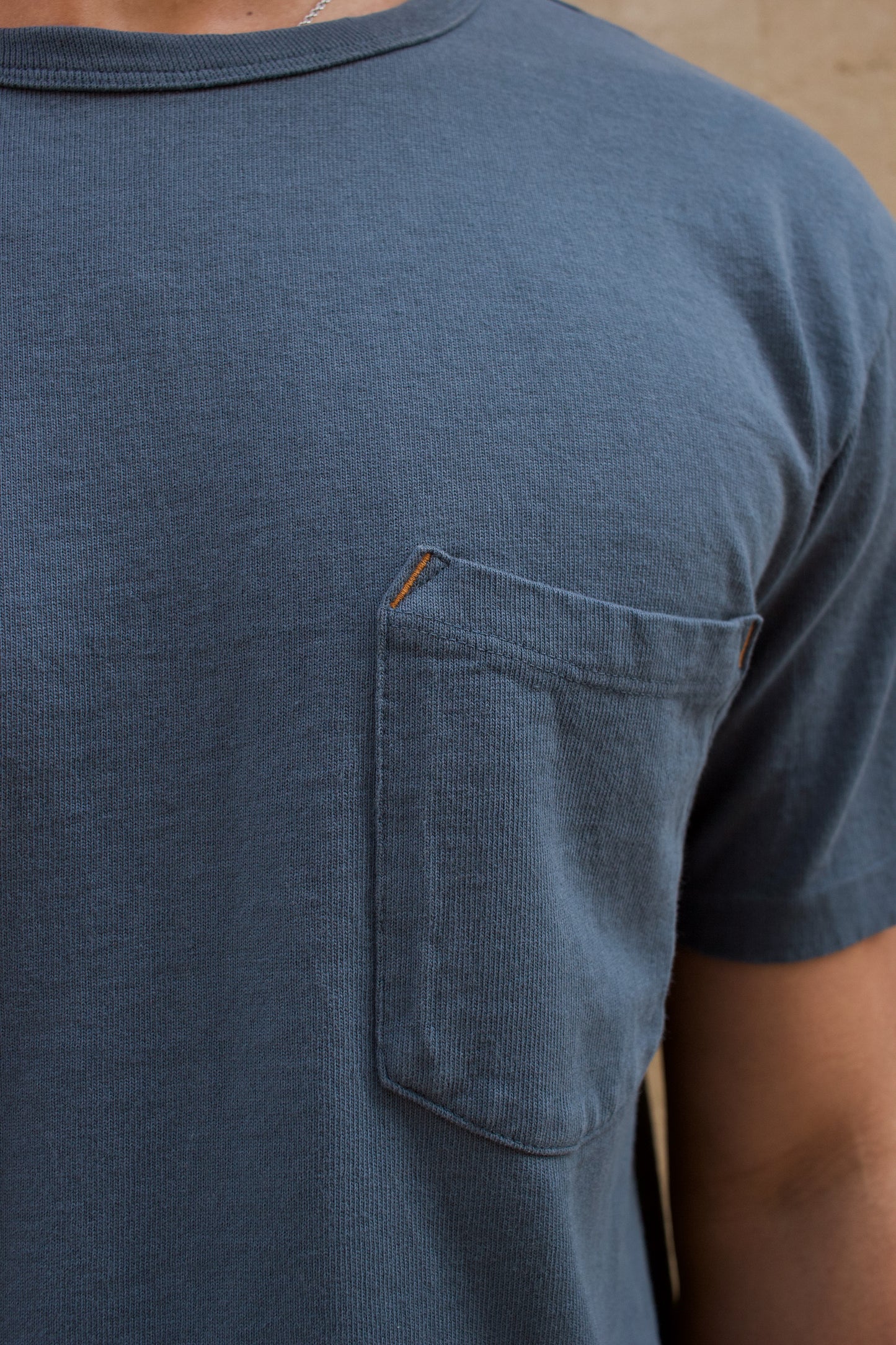 13oz Pocket Tee - Faded Blue
