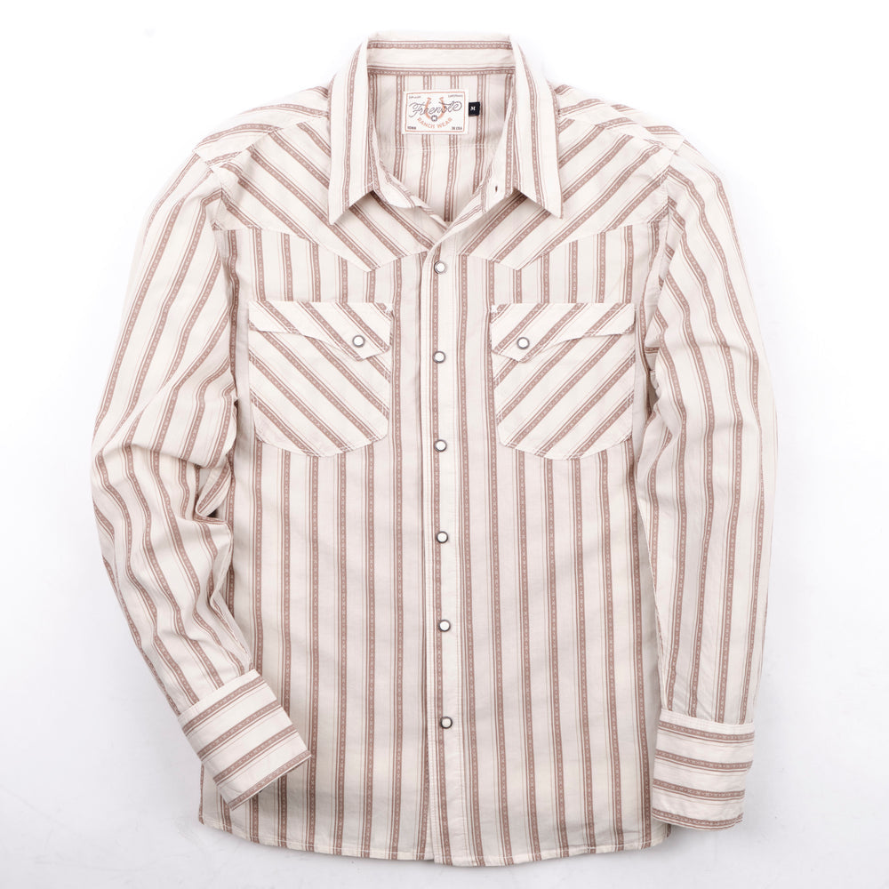 Calico Shirt - Long Sleeves - Brown Stripes