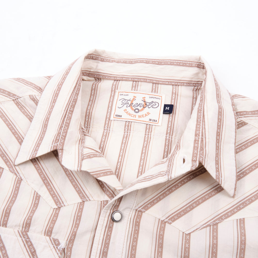 Calico Shirt - Short Sleeves - Brown Stripe