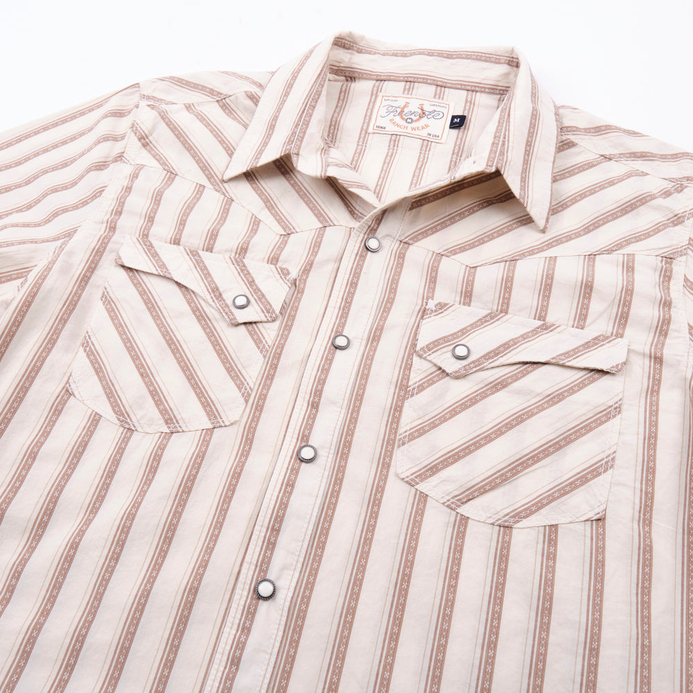 Calico Shirt - Long Sleeves - Brown Stripes