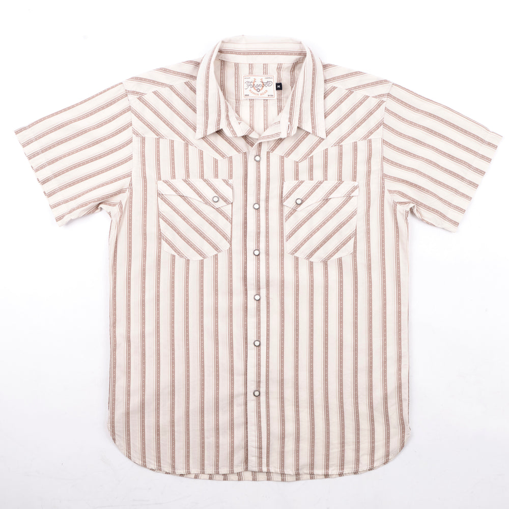 Calico Shirt - Short Sleeves - Brown Stripe