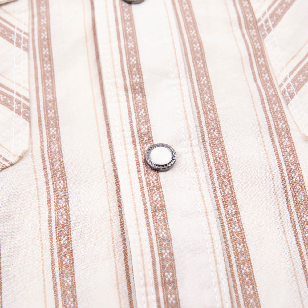 Calico Shirt - Short Sleeves - Brown Stripe