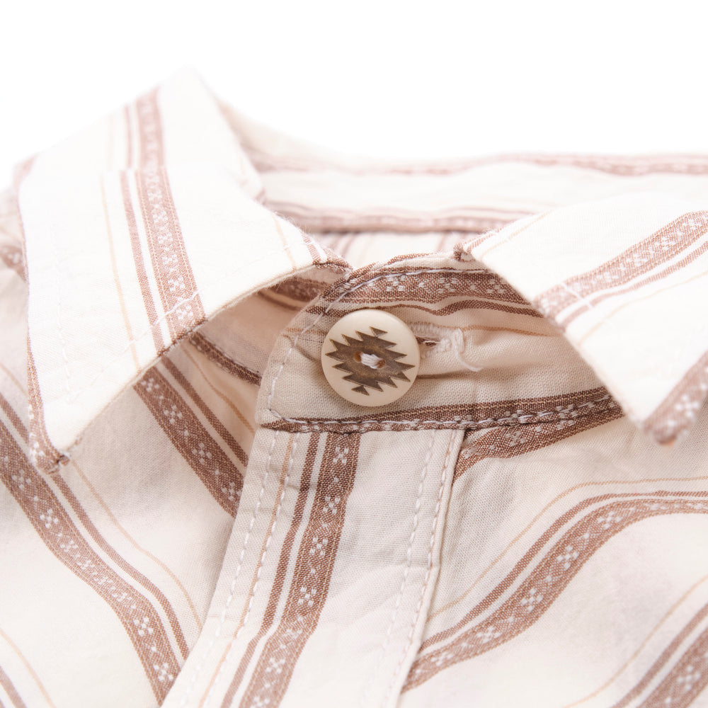 Calico Shirt - Short Sleeves - Brown Stripe