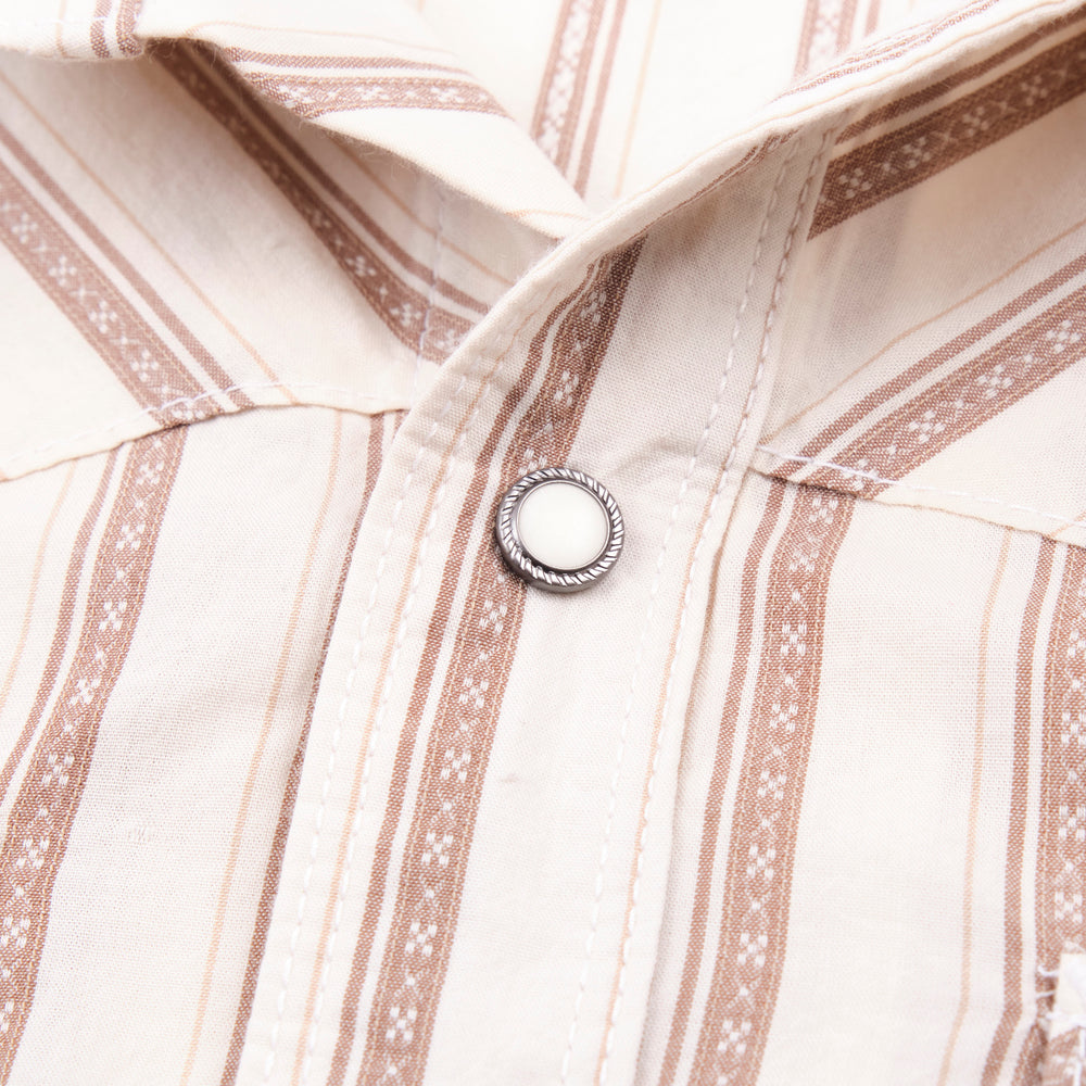 Calico Shirt - Short Sleeves - Brown Stripe