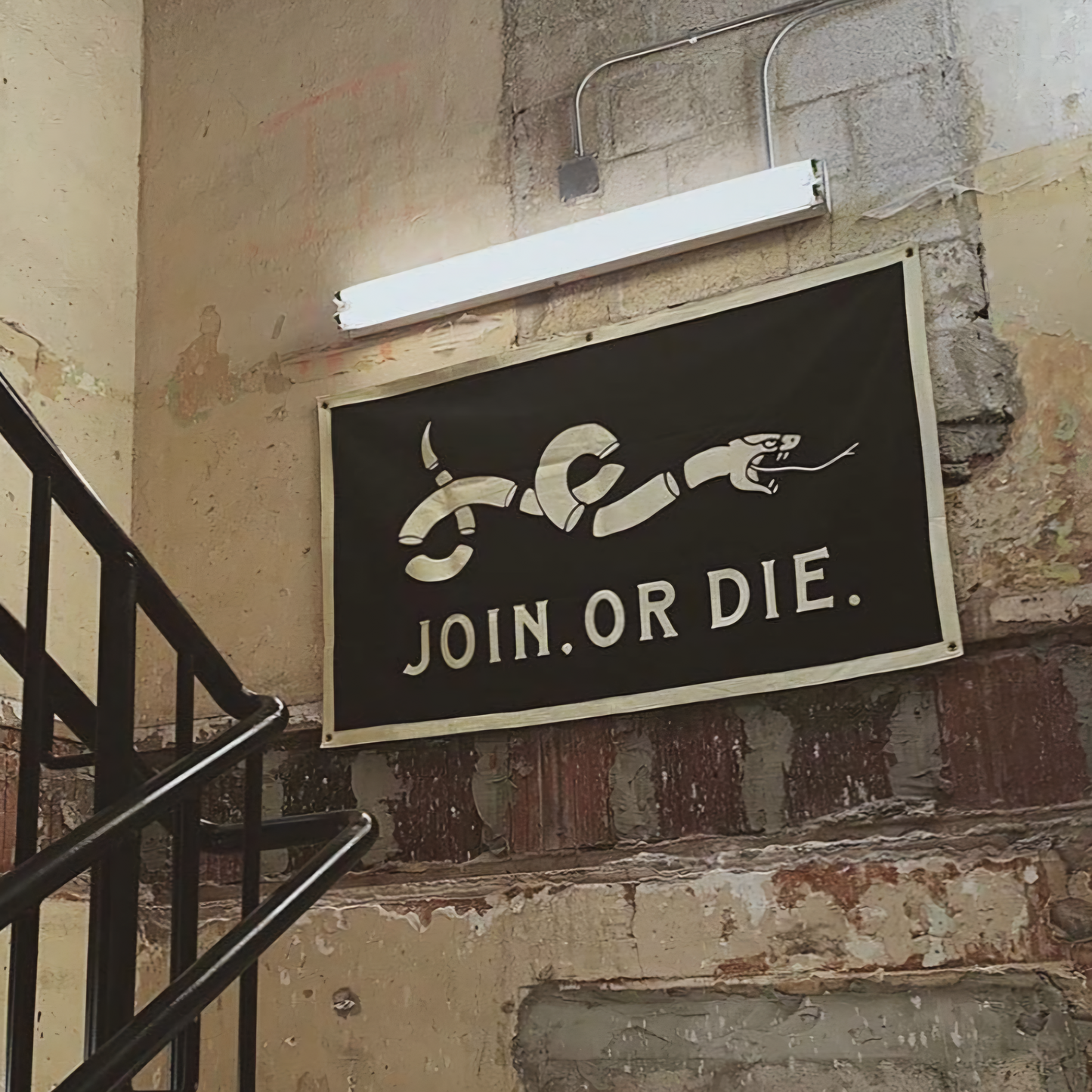 Wool Banner Made In USA - Join Or Die