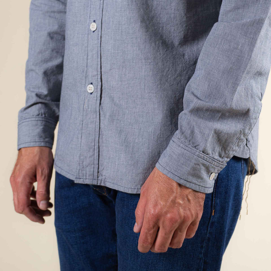 BWS-06 Worker Shirt - 6oz Navy Houndstooth