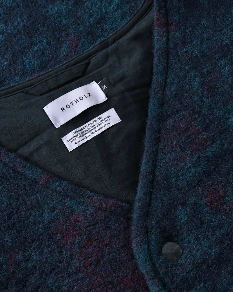 Button Down Vest - Dark Watercolor