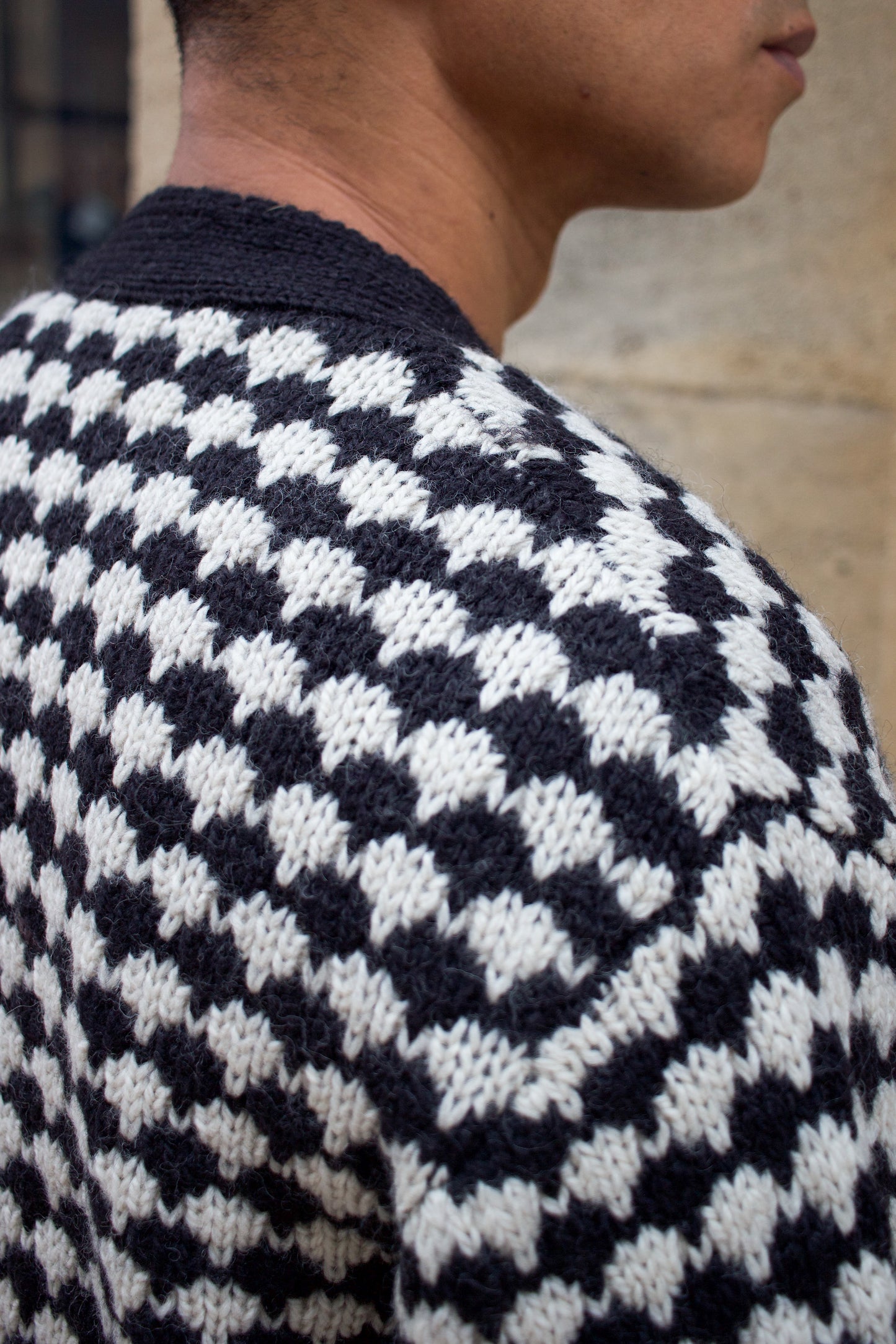 Walker Cardigan Bubble - Knit Black / Ecru