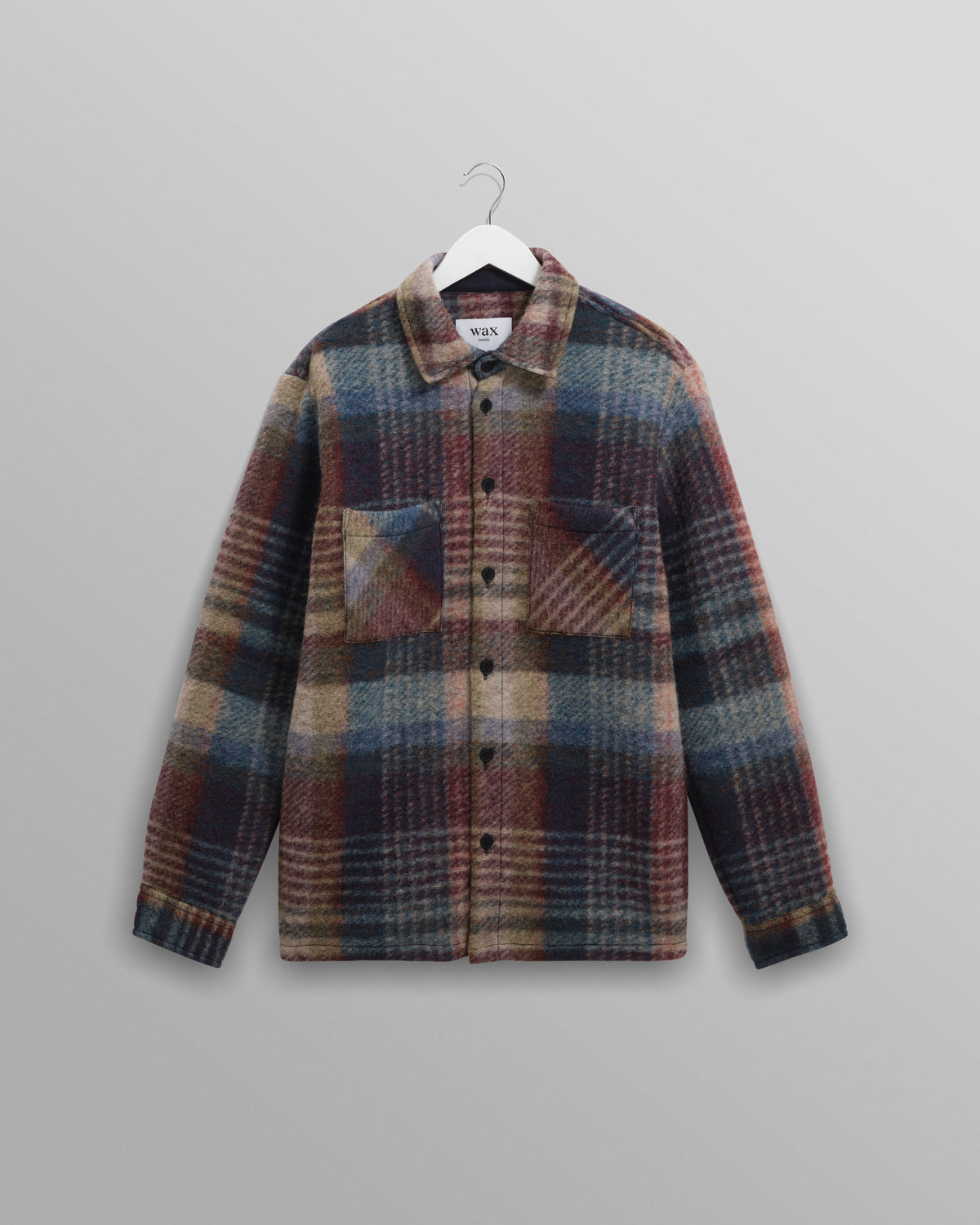 Whiting Overshirt Wool Blend - Check Blue / Multi