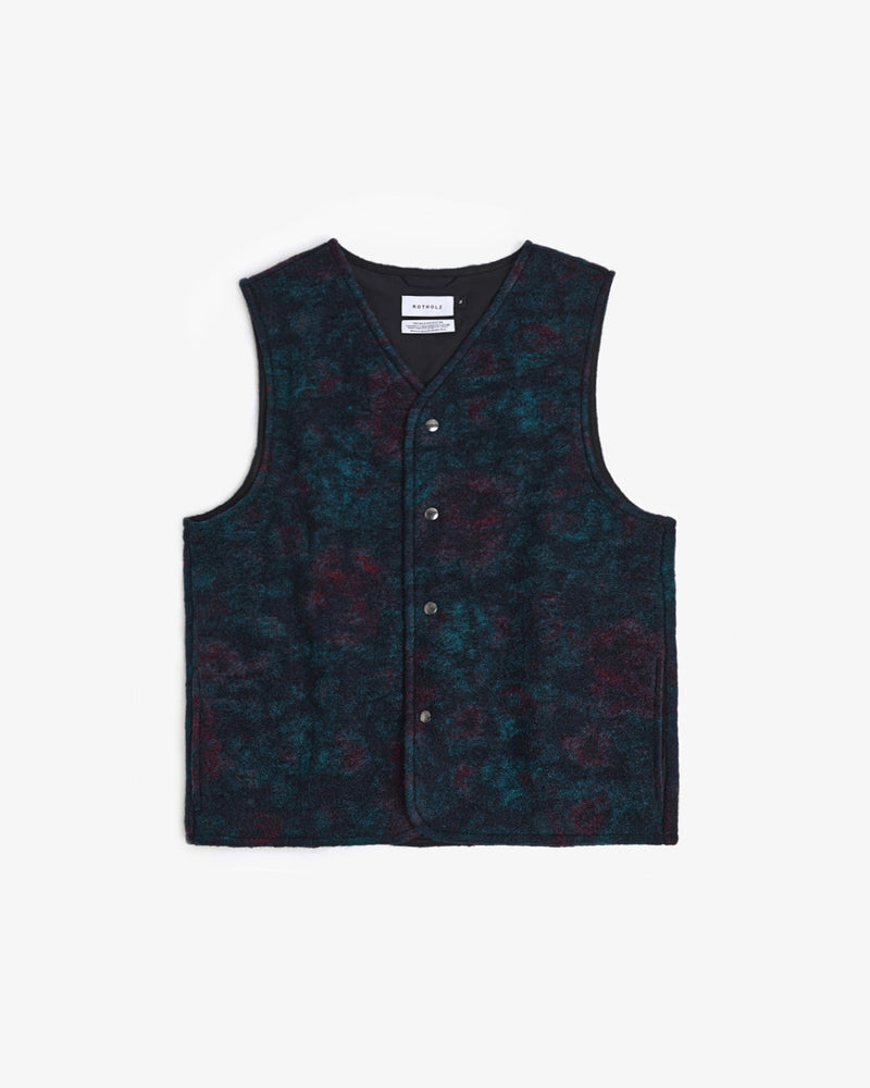 Button Down Vest - Dark Watercolor