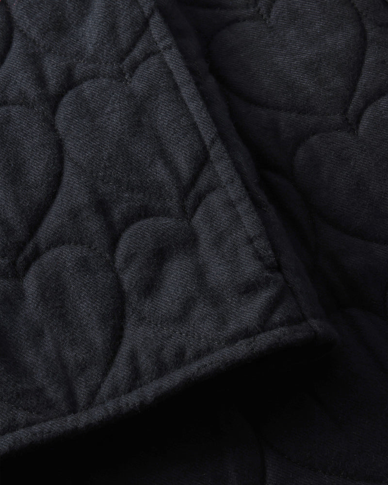 Flannel Quilt Vest - Black Hearts