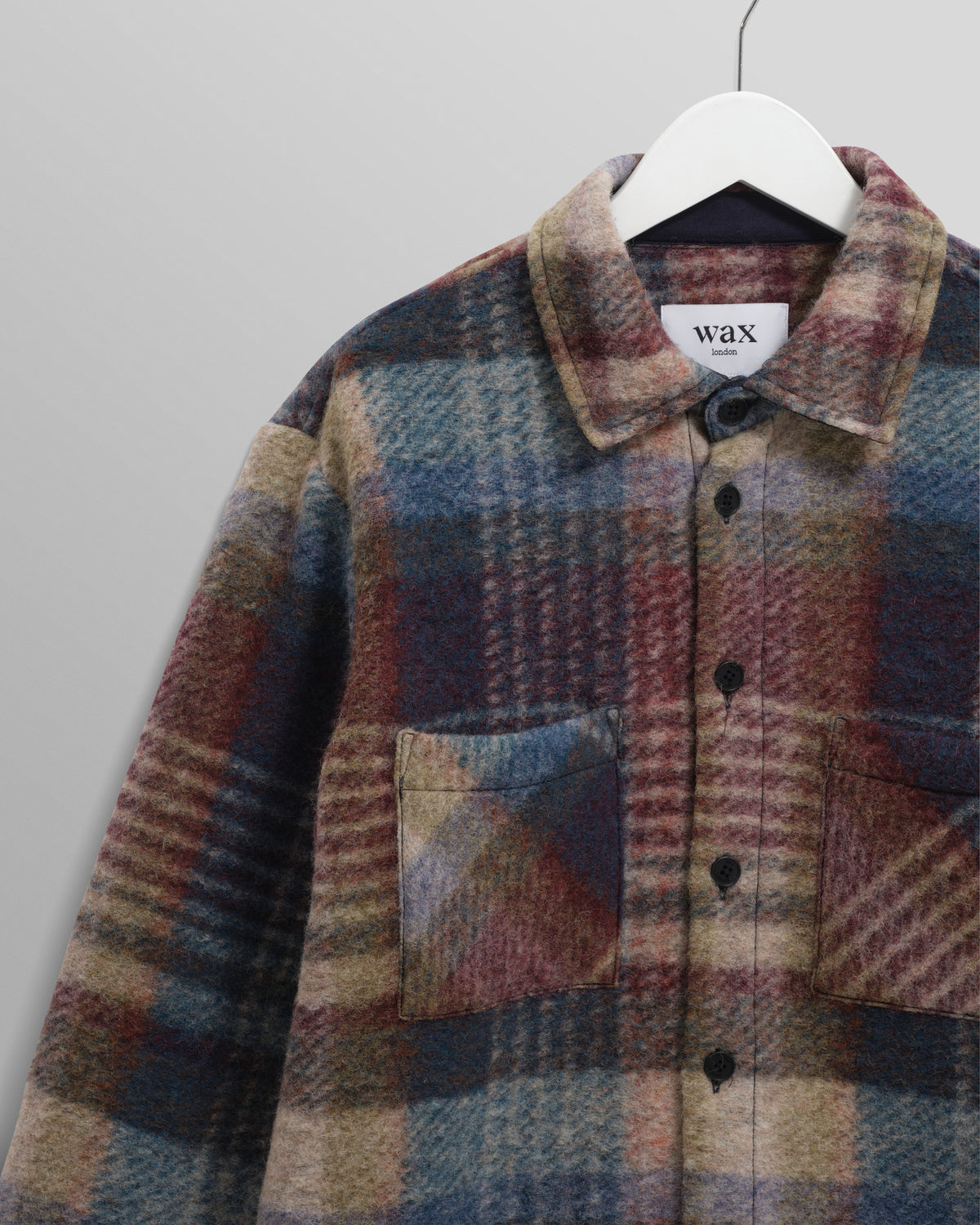 Whiting Overshirt Wool Blend - Check Blue / Multi
