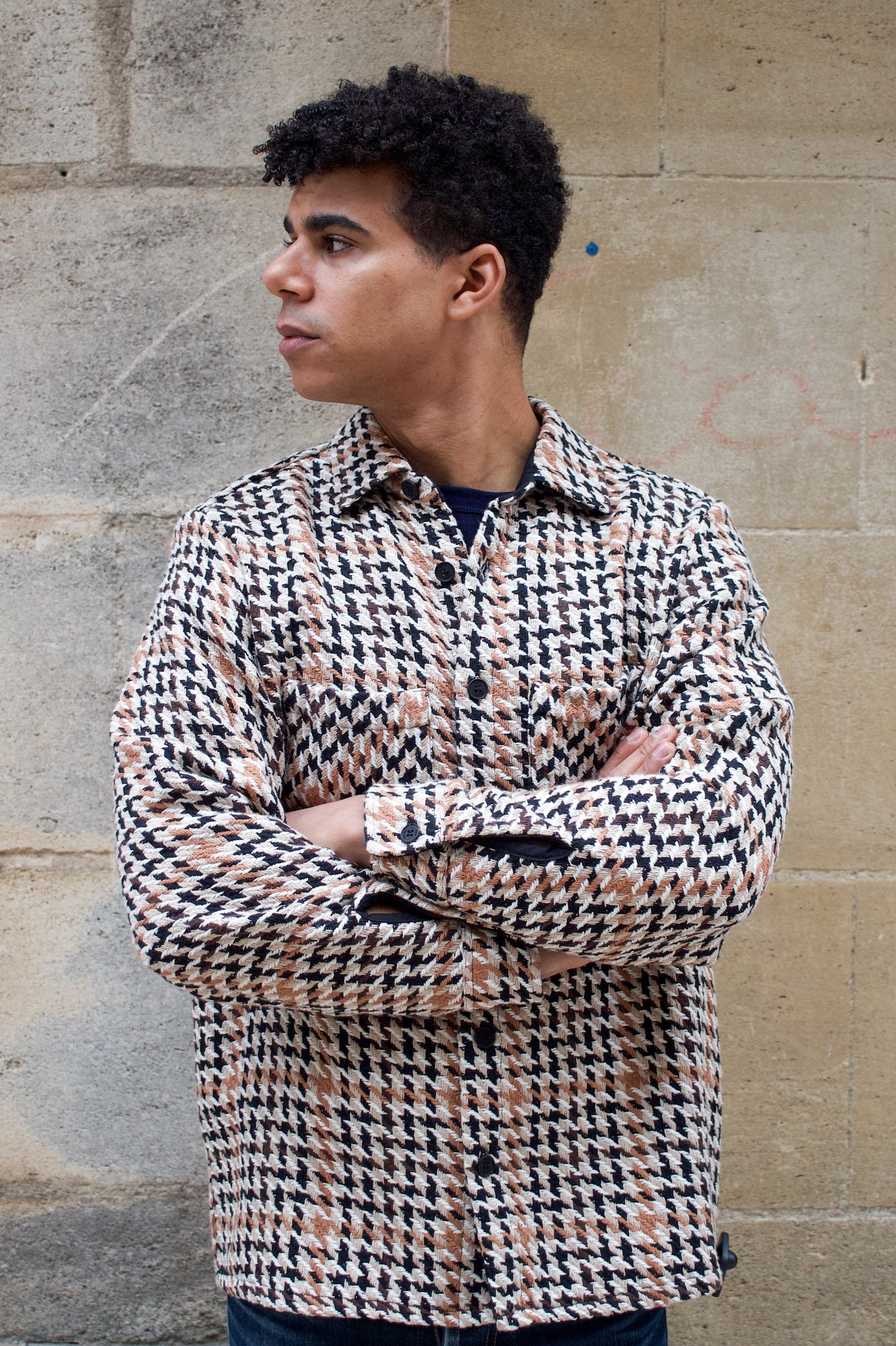 Whiting Overshirt Houndstooth Weave - Natural