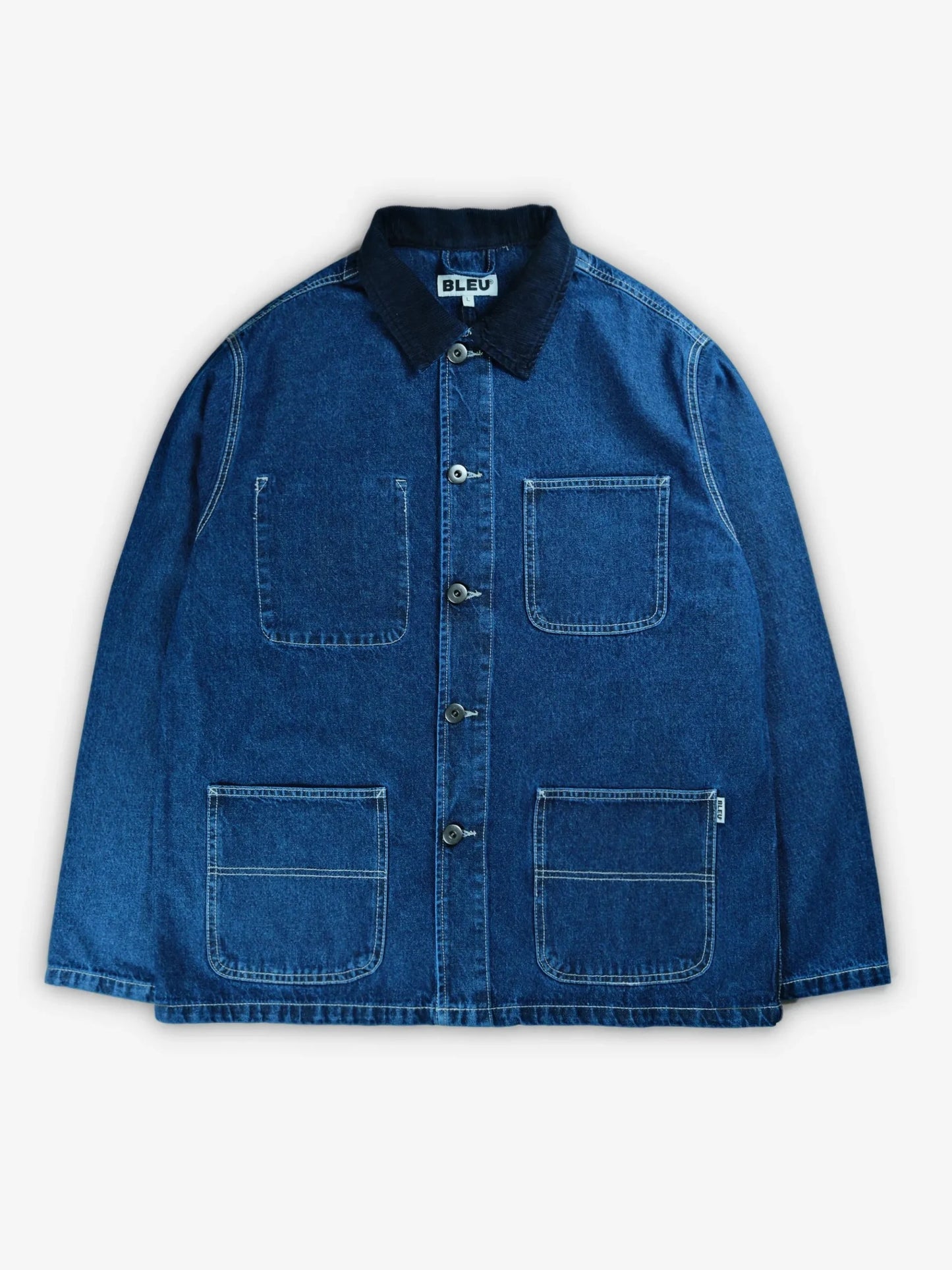 Denim Jacket Cord Collar - Stone Washed