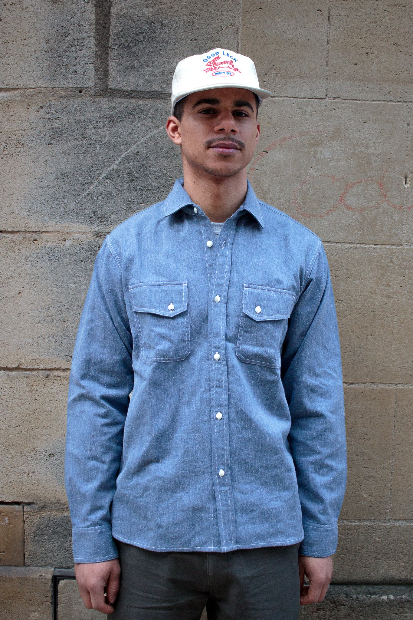 Crosscut Western Shirt Cerulean Handloom Khadi Denim – bleubrut