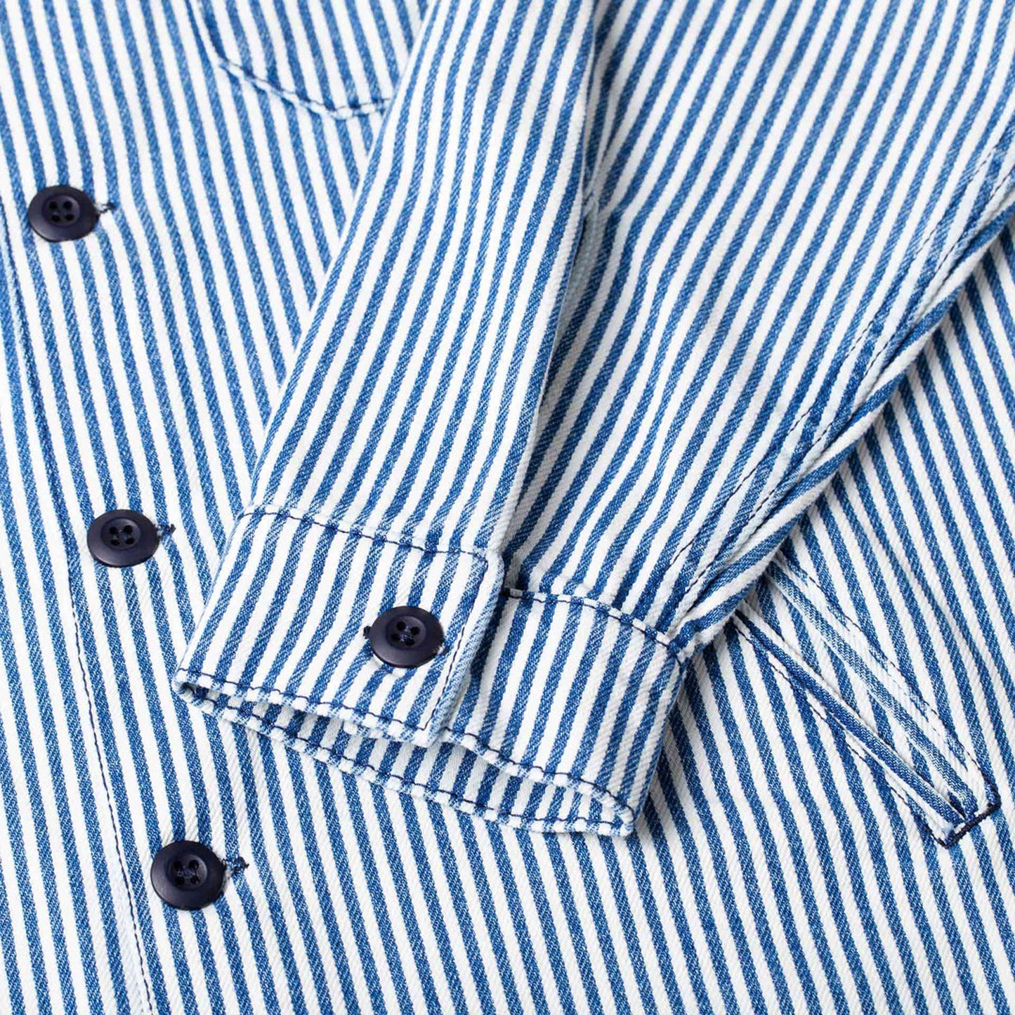 BWS-03 Military Overshirt - 12.7oz Hickory Stripe