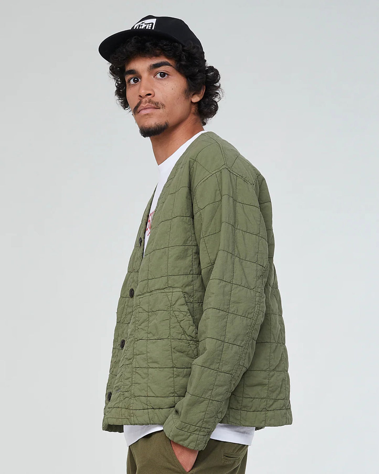 Baseball Cardigan Jacket - Lizard Cotton Quilt