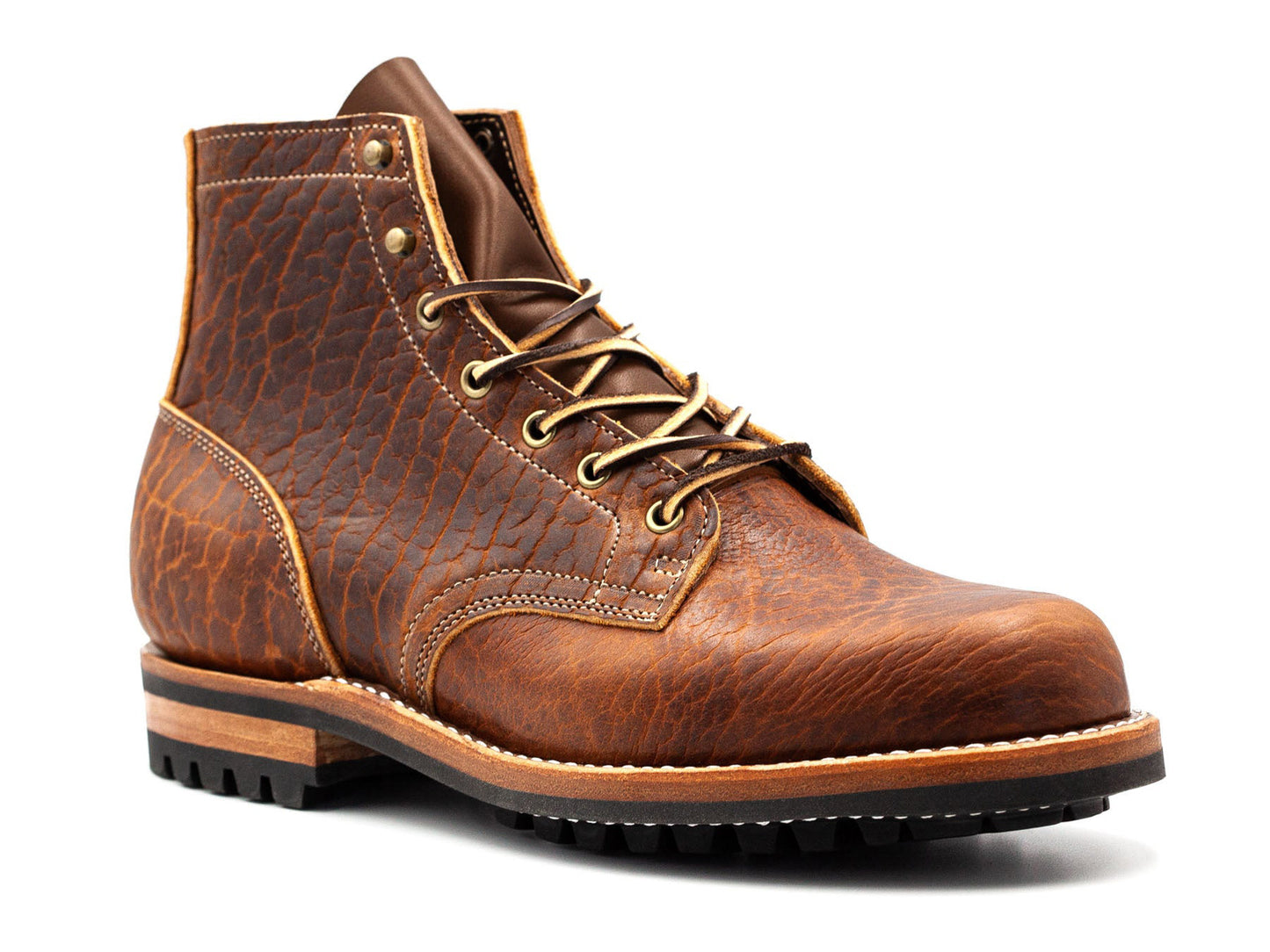 Boots Shrunken Bison Cognac