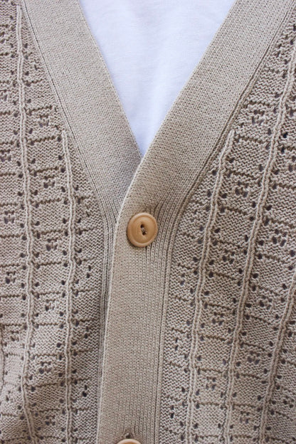 Classic Cardigan - Stone Domino