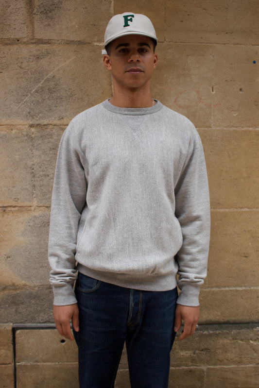 V Gusset Crewneck Sweat - 16oz HW French Terry - Twisted Grey