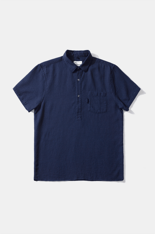 Waffle Polo SS - Plain Stonewash