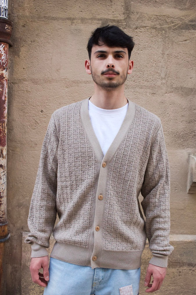 Classic Cardigan - Stone Domino