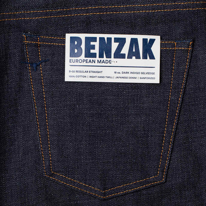B-02 Straight - 18oz. Dark Indigo Selvedge