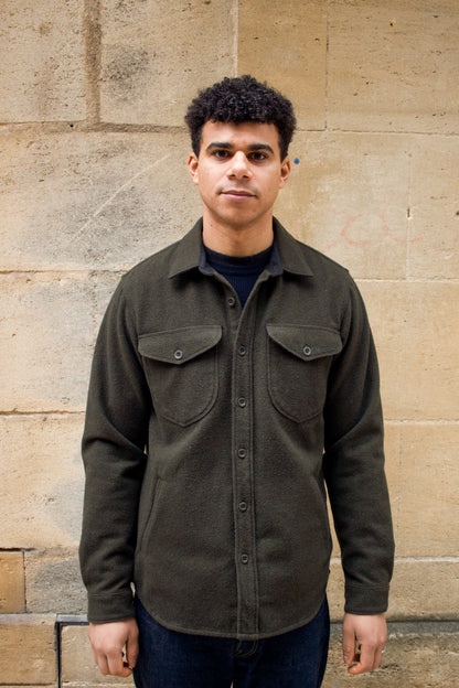 BWS-05 CPO Overshirt - 14oz Forest Green Wool Mosser