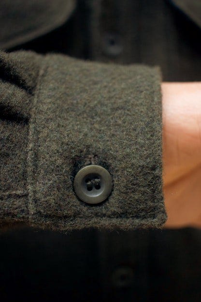 BWS-05 CPO Overshirt - 14oz Forest Green Wool Mosser
