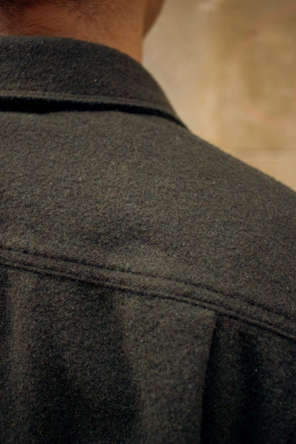 BWS-05 CPO Overshirt - 14oz Forest Green Wool Mosser