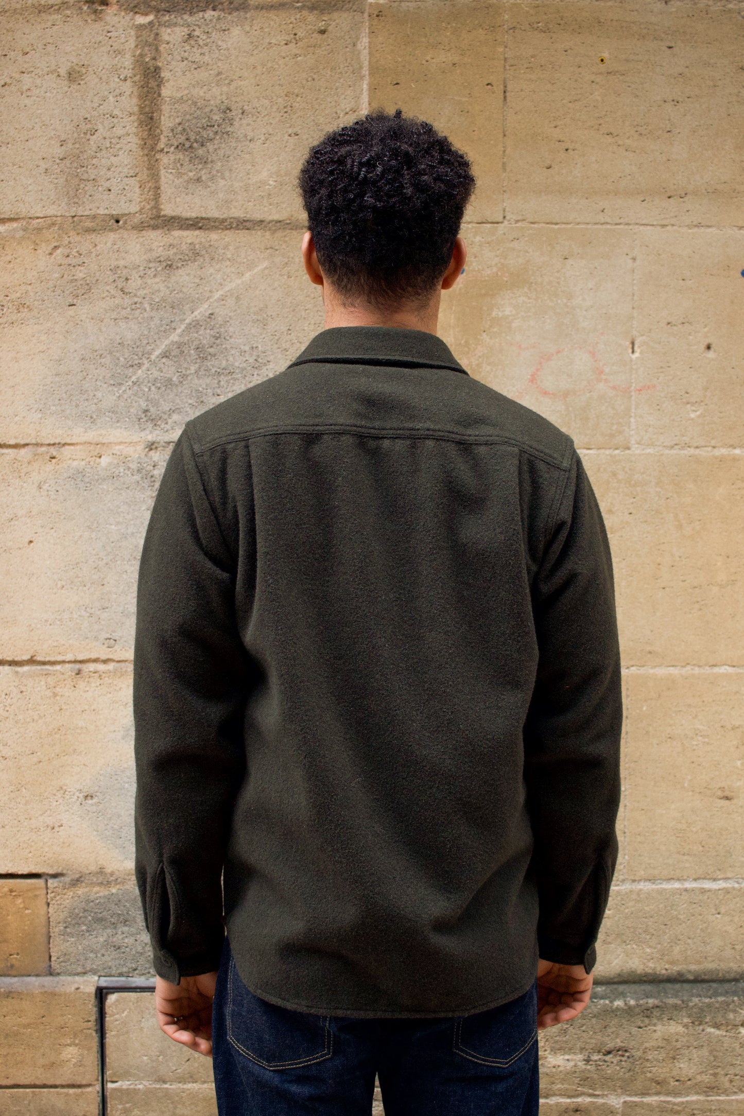 BWS-05 CPO Overshirt - 14oz Forest Green Wool Mosser