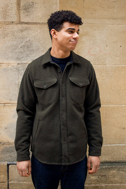 BWS-05 CPO Overshirt - 14oz Forest Green Wool Mosser