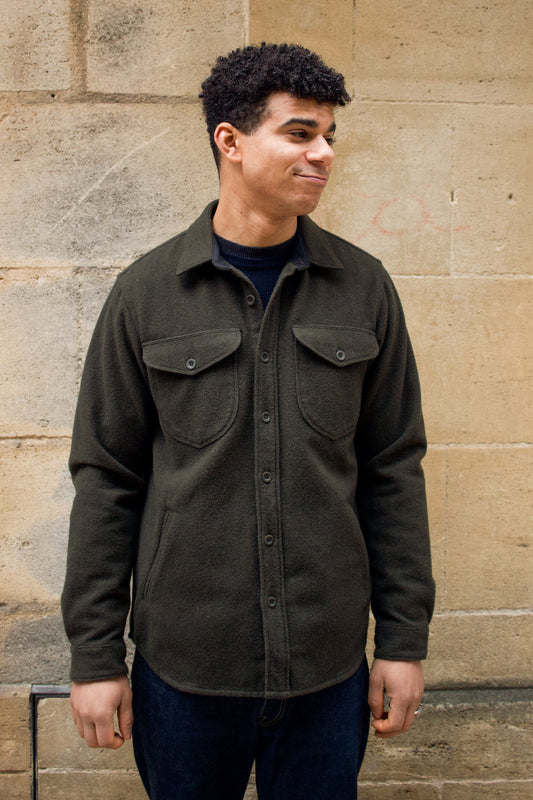 BWS-05 CPO Overshirt - 14oz Forest Green Wool Mosser