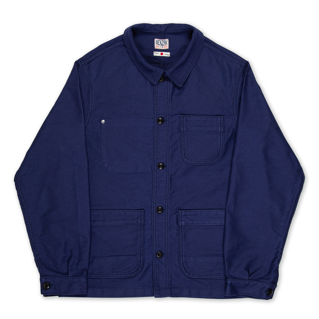 BWJ-03 - French Workwear Jacket - 11oz  Worker Blue Moleskin